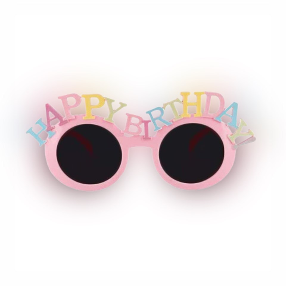Happy Birthday Parti Gözlük Pembe