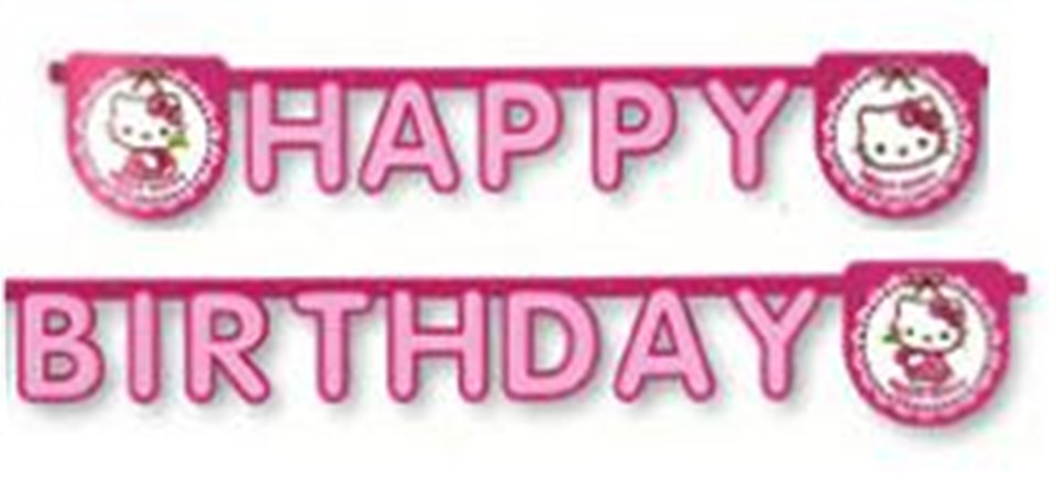Hello Kitty Kalpler, Happy Birthday Banner