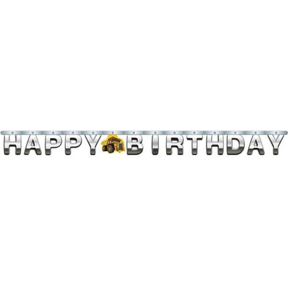 İnşaat Partisi Happy Birthday Banner