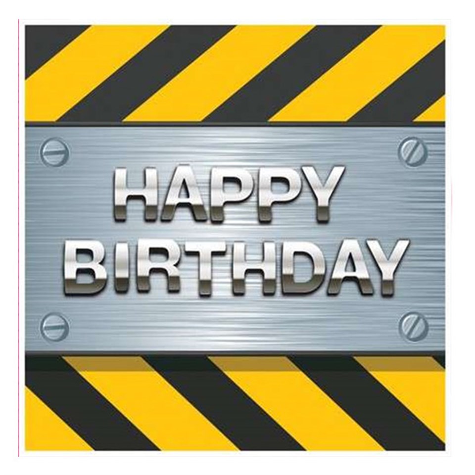 İnşaat Partisi Happy Birthday Peçete