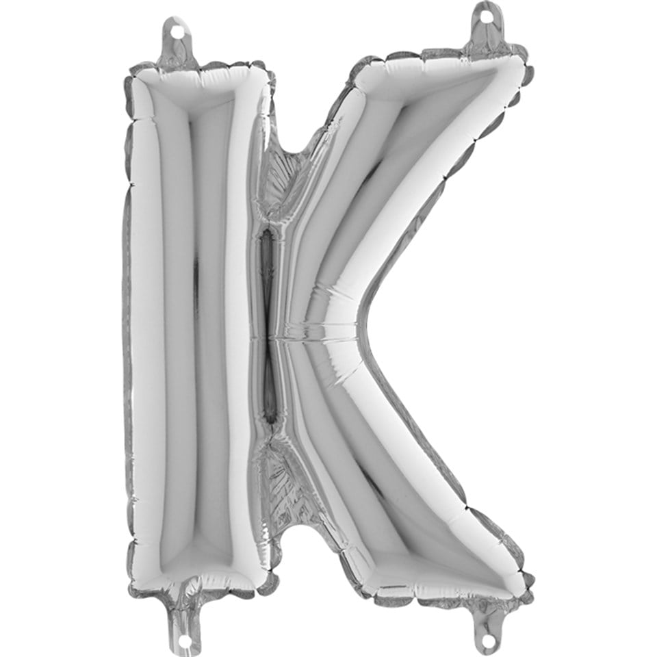 K Harf Folyo Balon Mini Gümüş (35 cm)