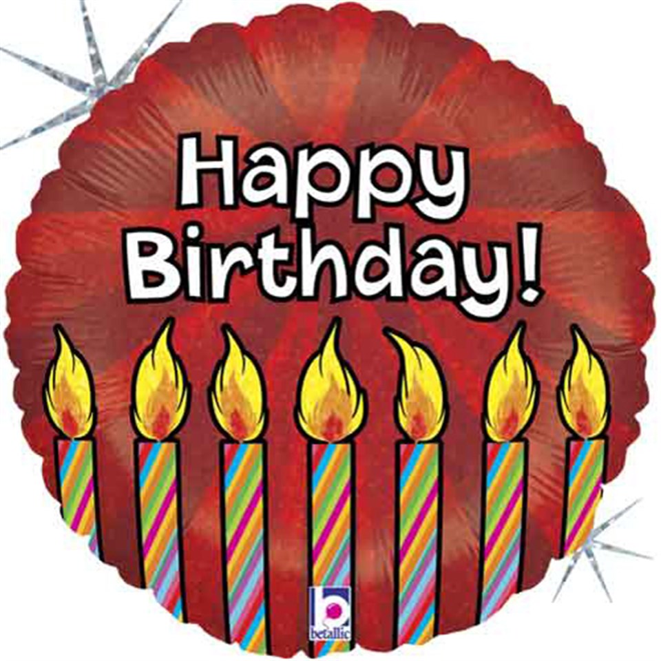 Kırmızı Mumlu Happy Birthday, Folyo Balon