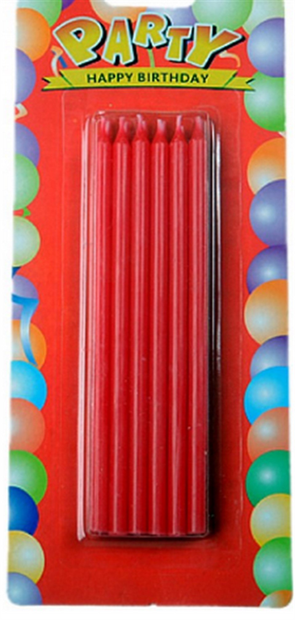 Kırmızı Uzun Mum 12'li