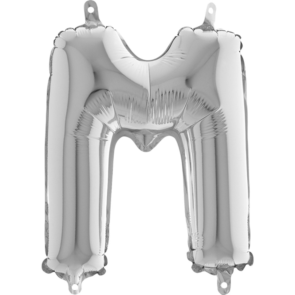 M Harf Folyo Balon Mini Gümüş (35 cm)