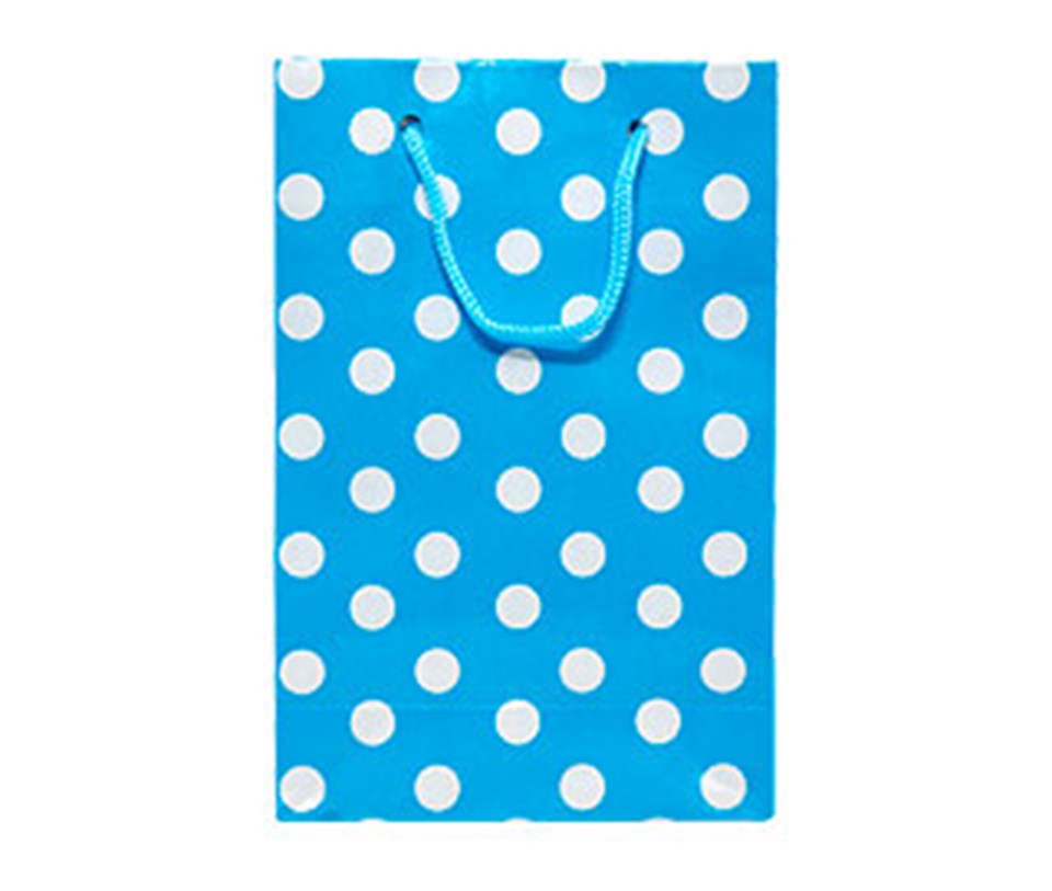 Mavi Puantiyeli Kağıt Çanta