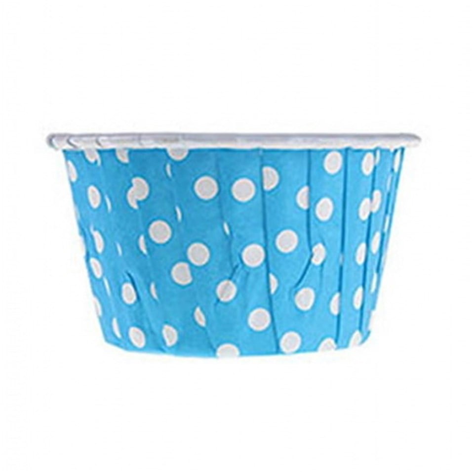 Mavi Puantiyeli Muffin Kek Kapsülü 50 li