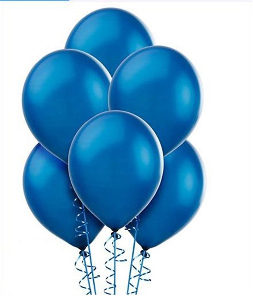 Metalik Mavi Balon, 8li Paket