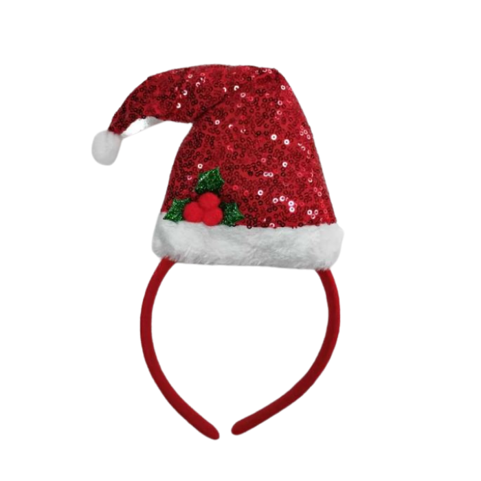 Noel Baba Şapkalı Kırmızı Taç