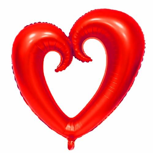 Ortası Boş Kalp Folyo Balon Kırmızı