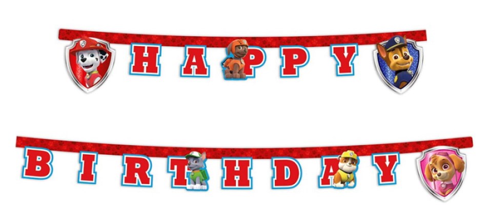 Paw Petrol Happy Birthday Banner