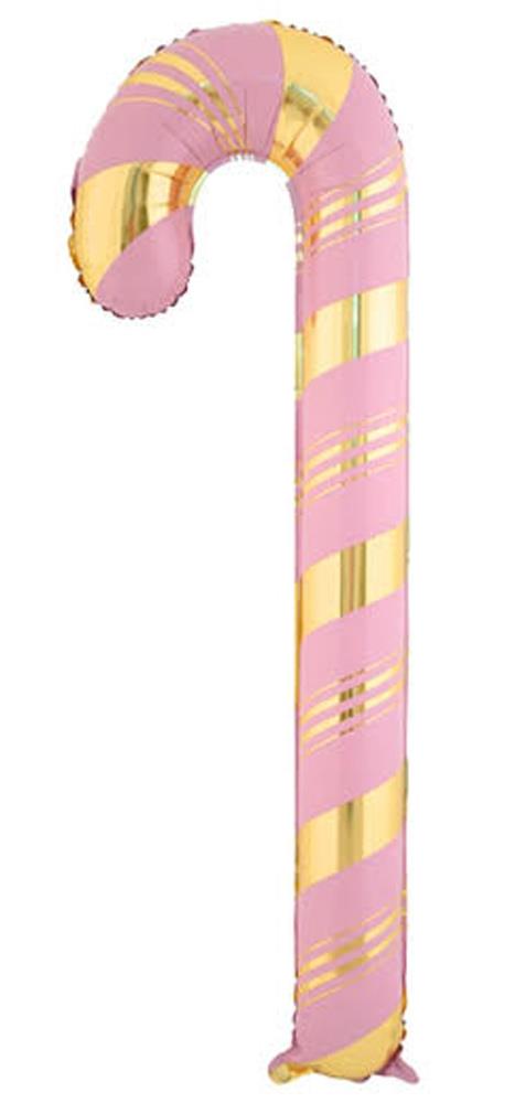 Pembe Baston Şeker Folyo Balon