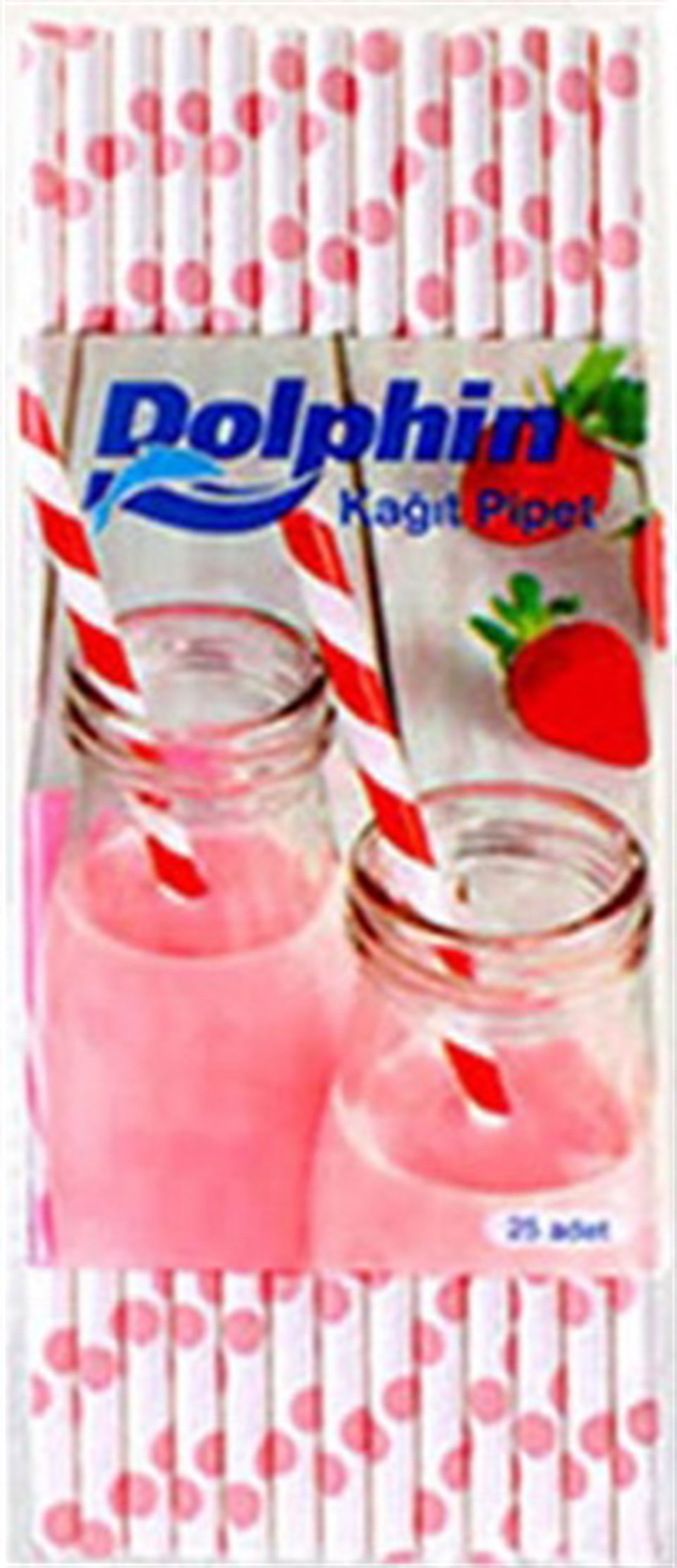 Pembe Puantiyeli Beyaz, Kağıt Pipet