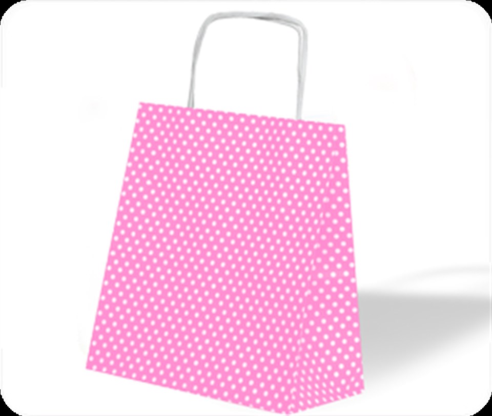 Puantiyeli Pembe Kraft Çanta