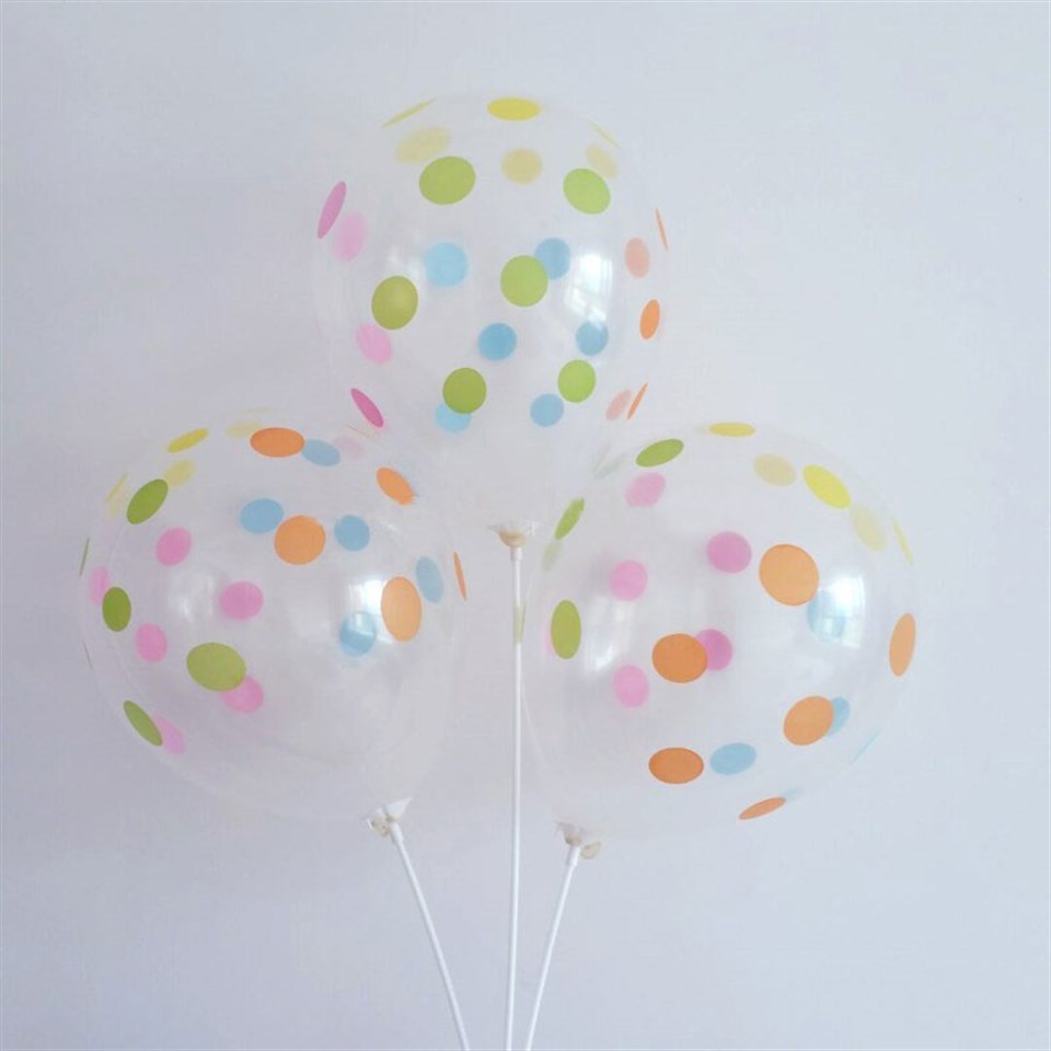 Renkli Puantiyeli Şeffaf, Balonlar