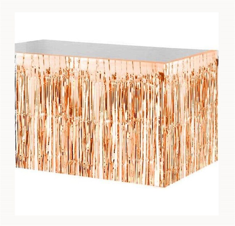 Rose Gold Folyo Püskül Masa Eteği