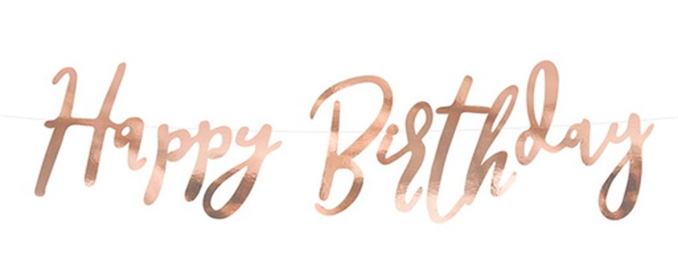RoseGold Metalize, Happy Birthday Banner
