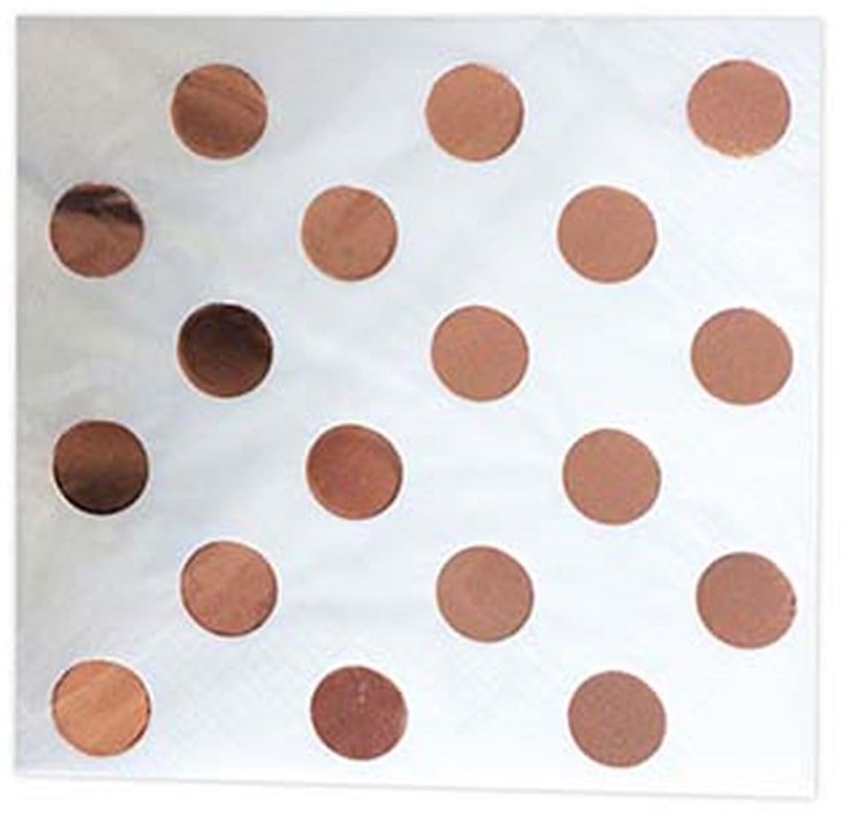 Rosegold Puantiyeli Peçete 16lı