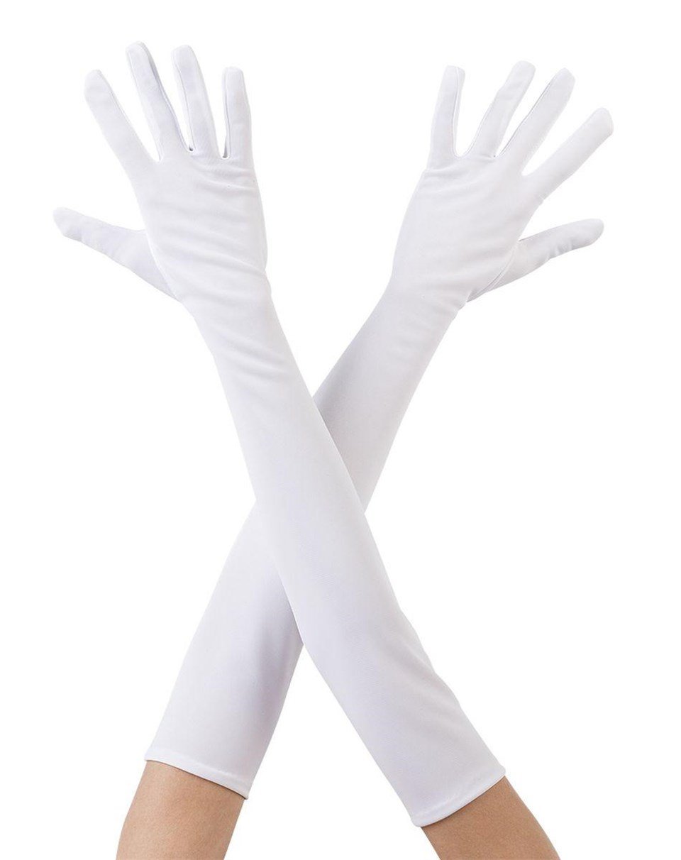 Saten Beyaz Uzun Eldiven