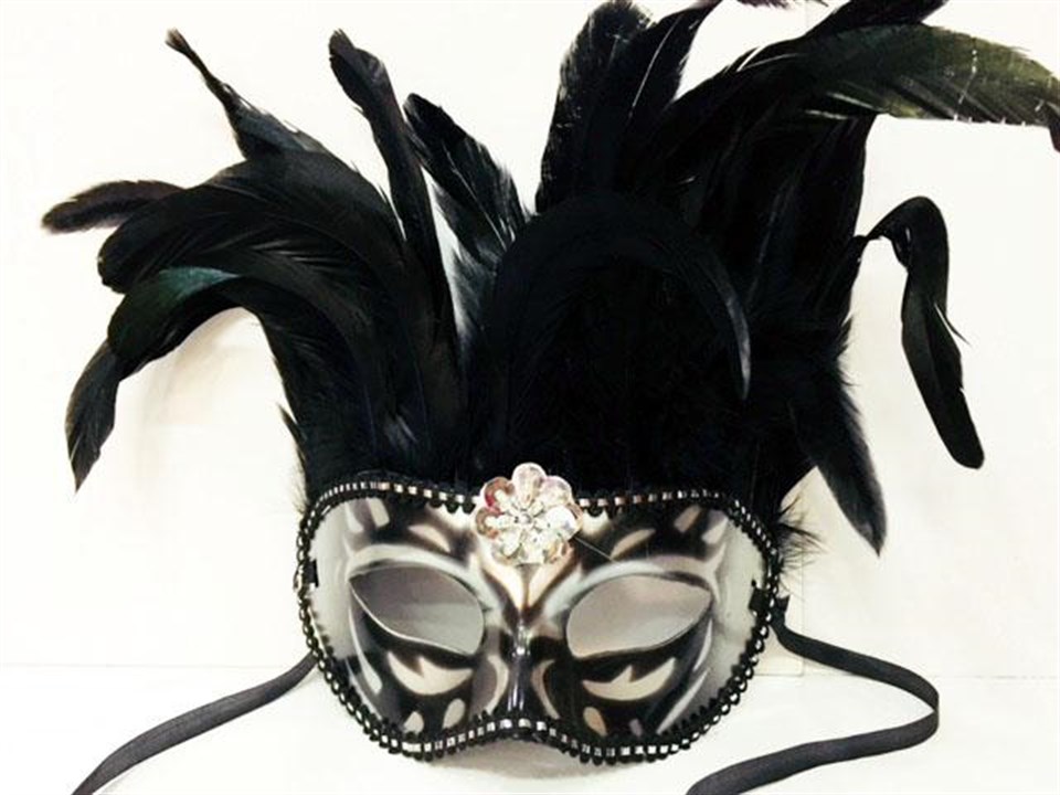 Venedik Tüylü Maske, Siyah