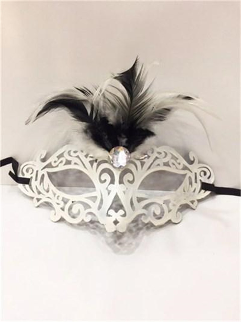 Venedik Tüylü Maske, Taşlı Beyaz