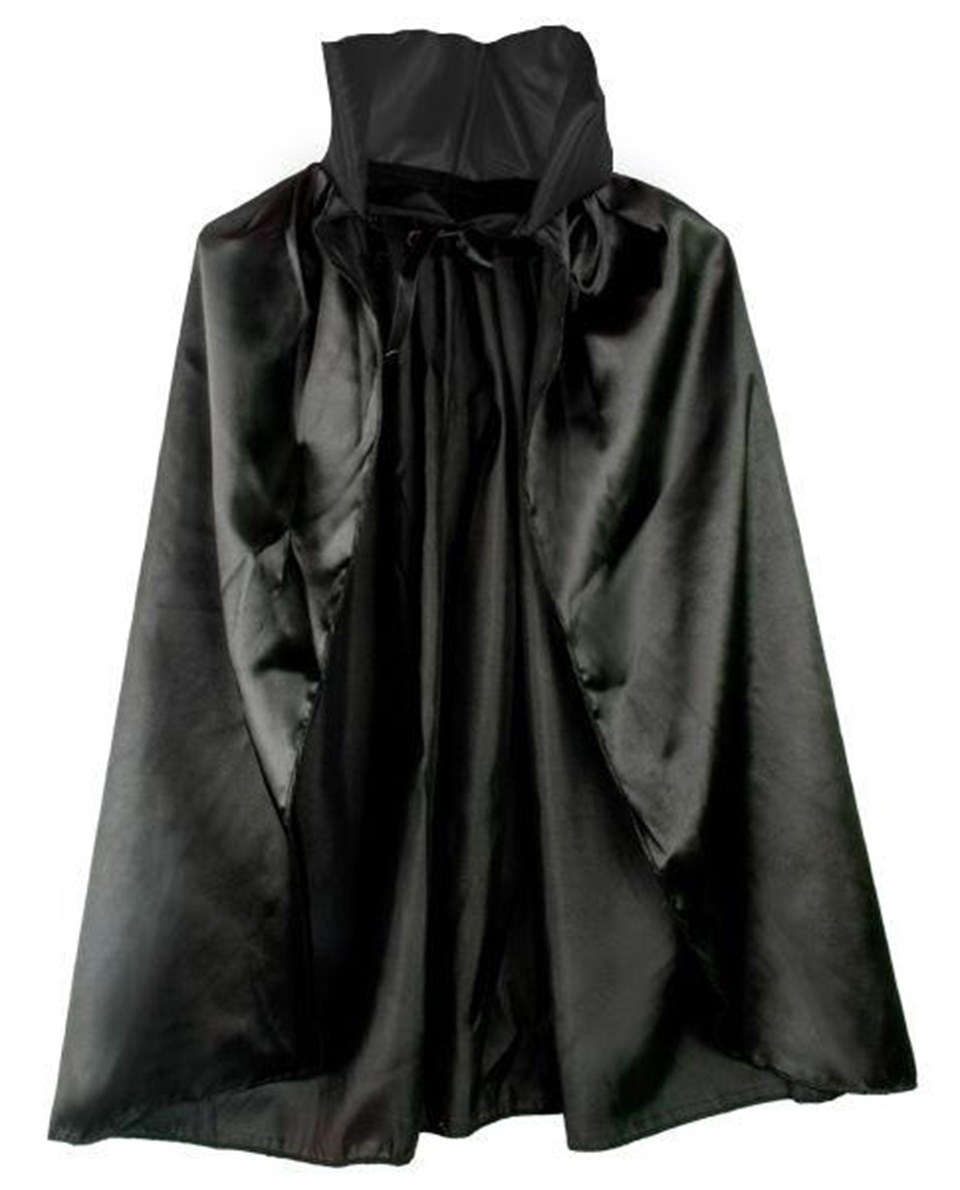 Yakalı Siyah Pelerin, 90cm
