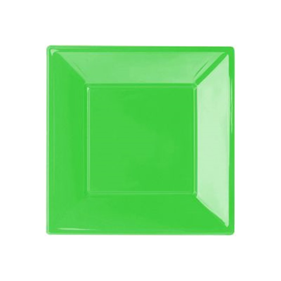 Yeşil Kare Plastik Büyük Tabak 8li