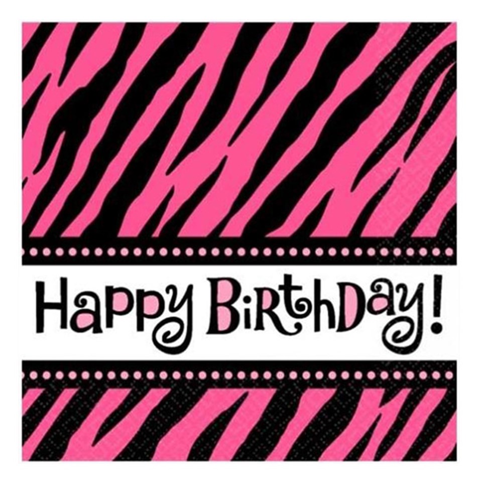 Zebra Cool, Happy Birthday Peçete