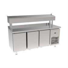 İnoksan - Paslanmaz Tablalı 3 Kapılı Pizza Hazırlık Ünitesi - Boru Ayaklı - SGB190S