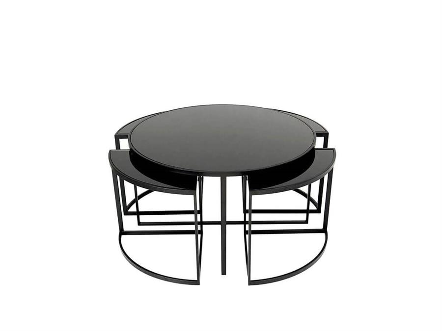 Açelya Siyah Metal Orta Sehpa