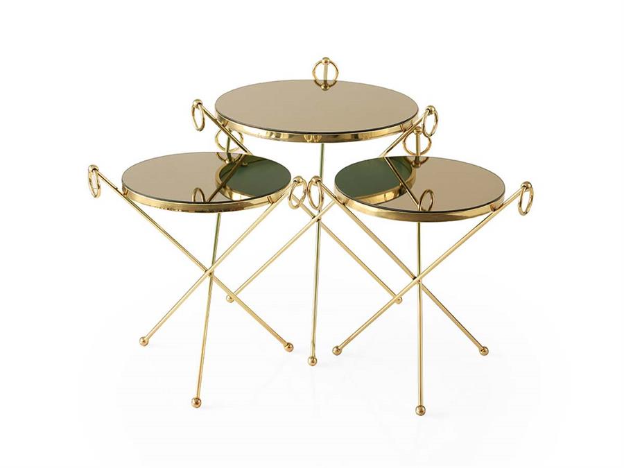 Nisan Sehpa-Küpeli Gold Metal Zigon Sehpa