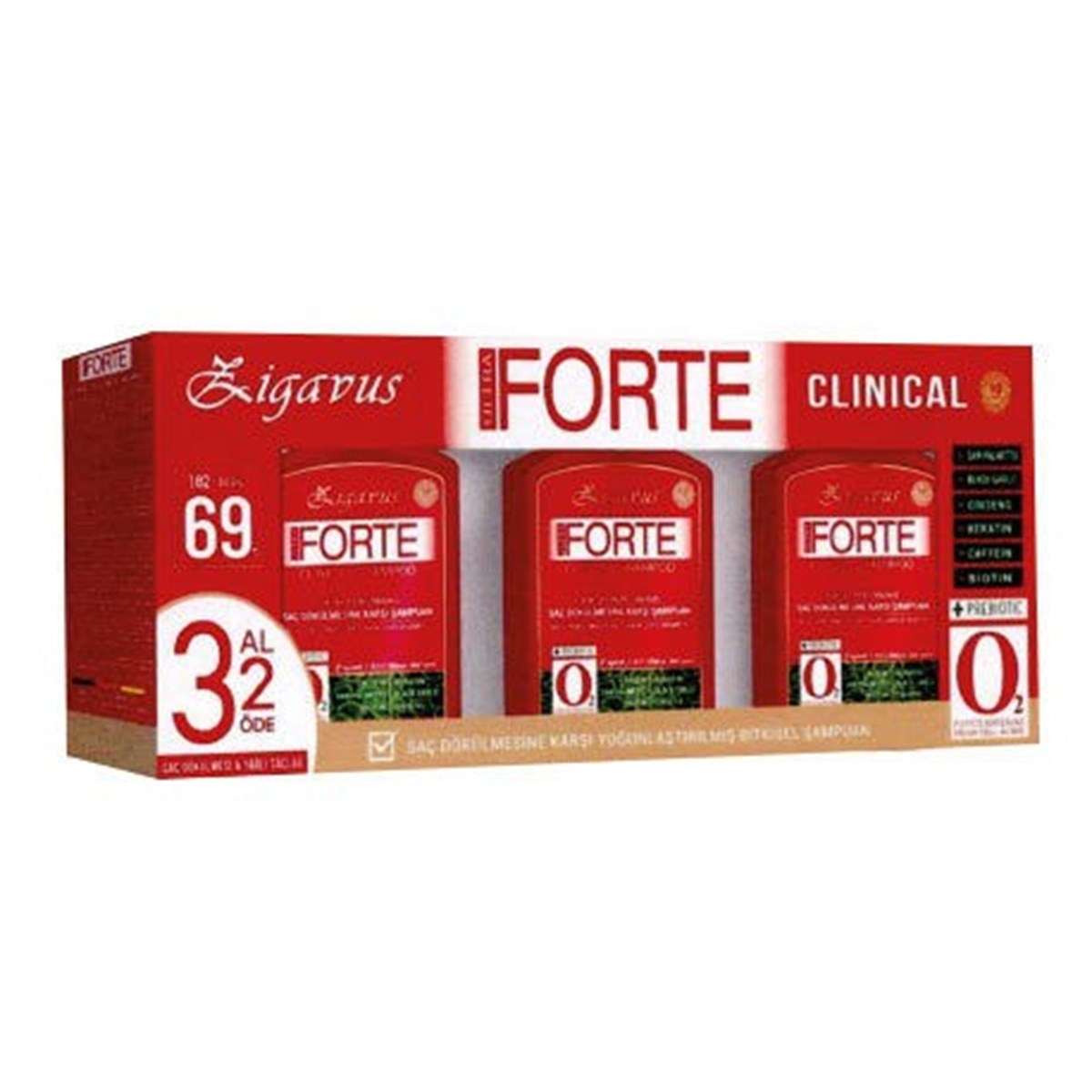 Zigavus Forte Clinical Saç Dökülmesine Karşı Bakım Şampuanı 3 Al 2 Öde Yağlı Saçlar