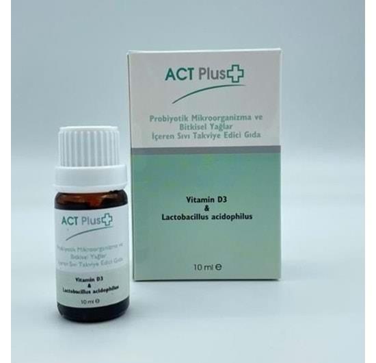 ACT Plus Probiyotik Mikroorganizma D3 Lactobacillus Gaz Damlası 10 ml-ACT Plus