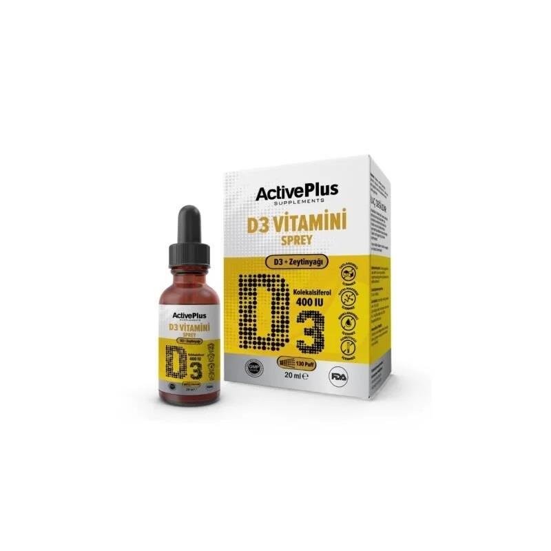 Active Plus D3 Vitamin 400IU Sprey 20 ml-Active Plus