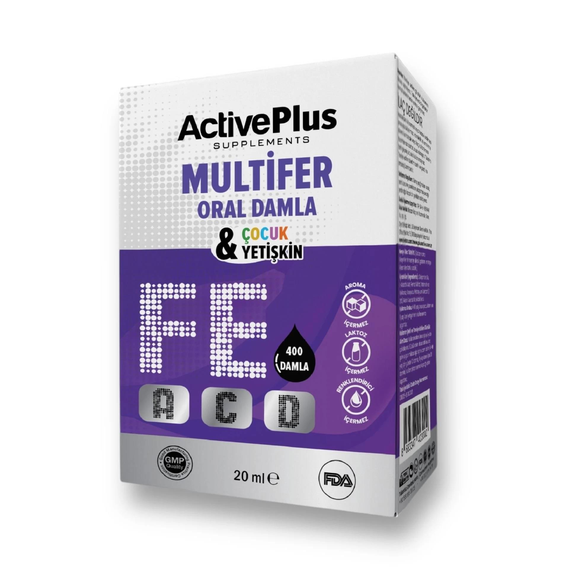 Active Plus Multifer Oral Damla Çocuk & Yetişkin 20 ml-Active Plus