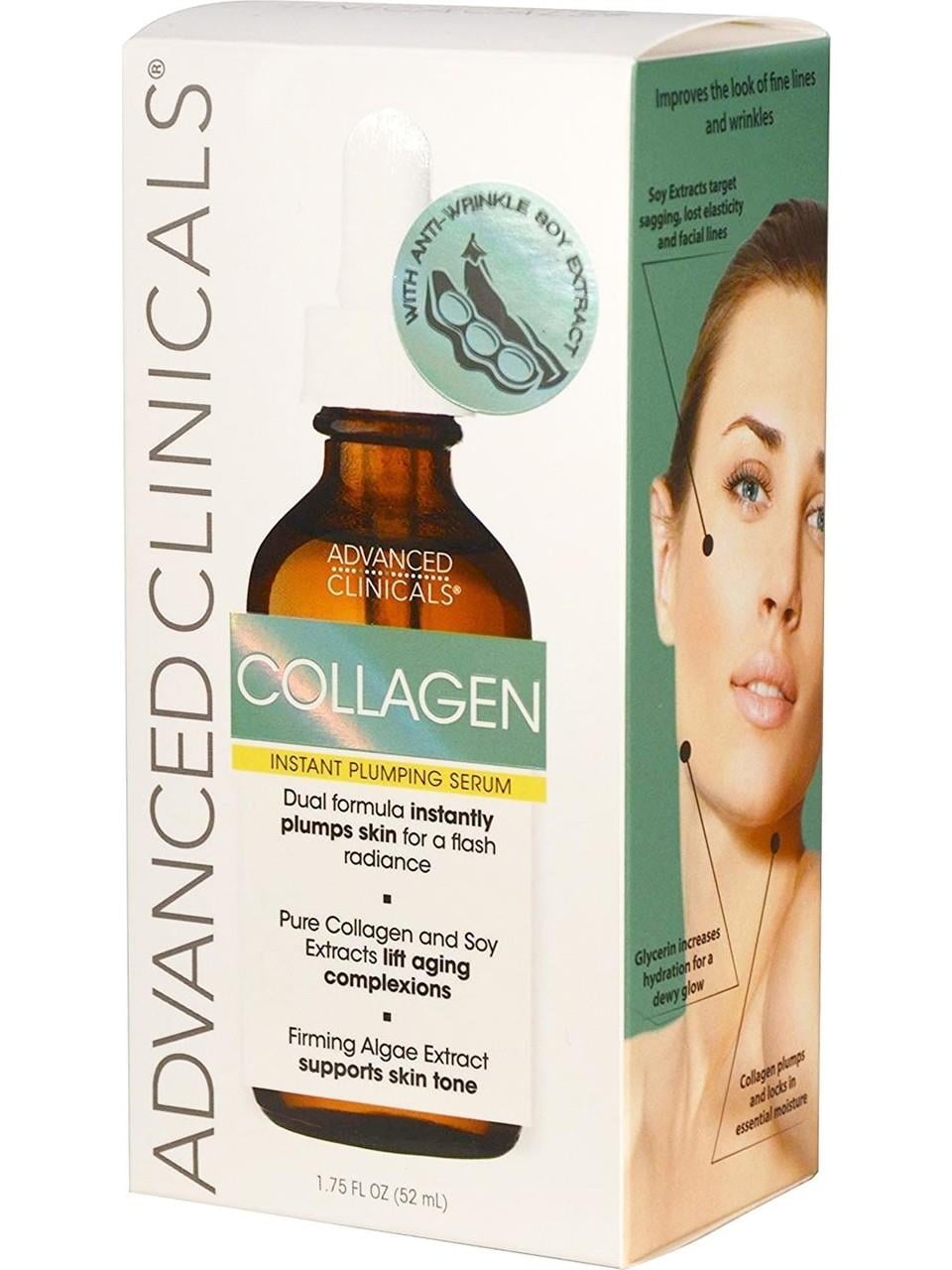 Advanced Clinicals Collagen Serum 1.75 fl oz 52 ml-Advanced Clinicals