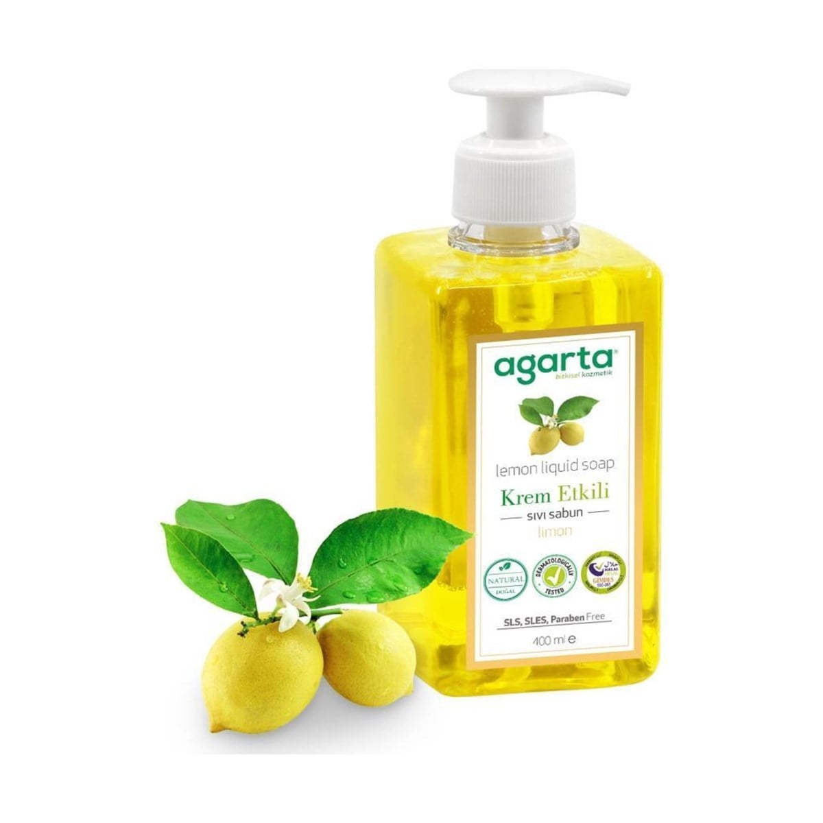 Agarta Doğal Krem Etkili Sıvı Sabun Limon Özlü 400 ml