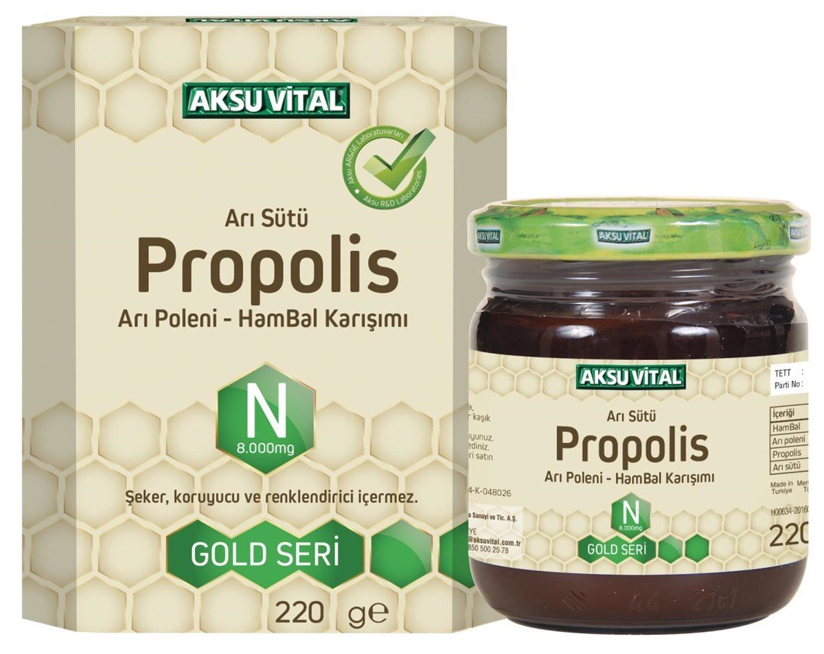 Aksu Vital Arı Sütü Propolis Polen Ham Bal Karışımı 220 gr