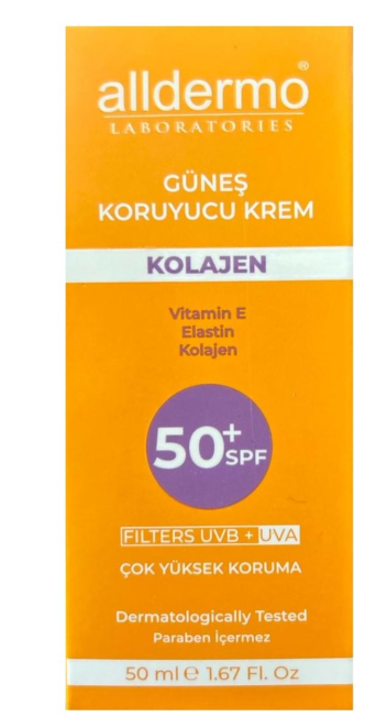 Alldermo Kolajen Güneş Kremi SPF50+ 50 ml-Alldermo