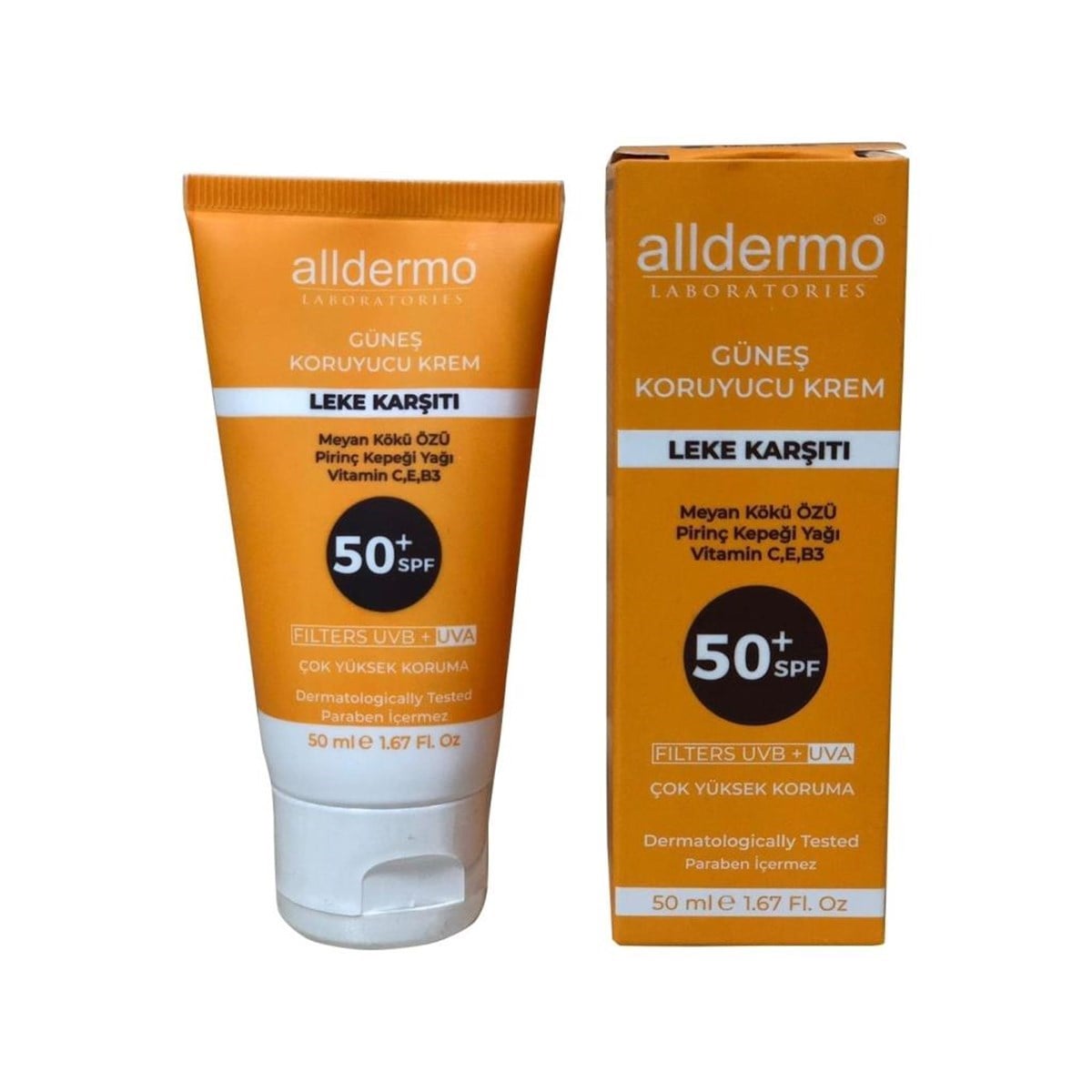 Alldermo SPF 50+ Leke Karşıtı Krem 50 ml Tüp