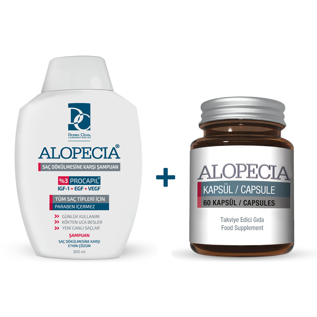 Alopecia Procapil Ve Igf İçerikli Saç Dökülmesine Karşı Şampuan Ve 60 Kapsül Seti-Alopecia