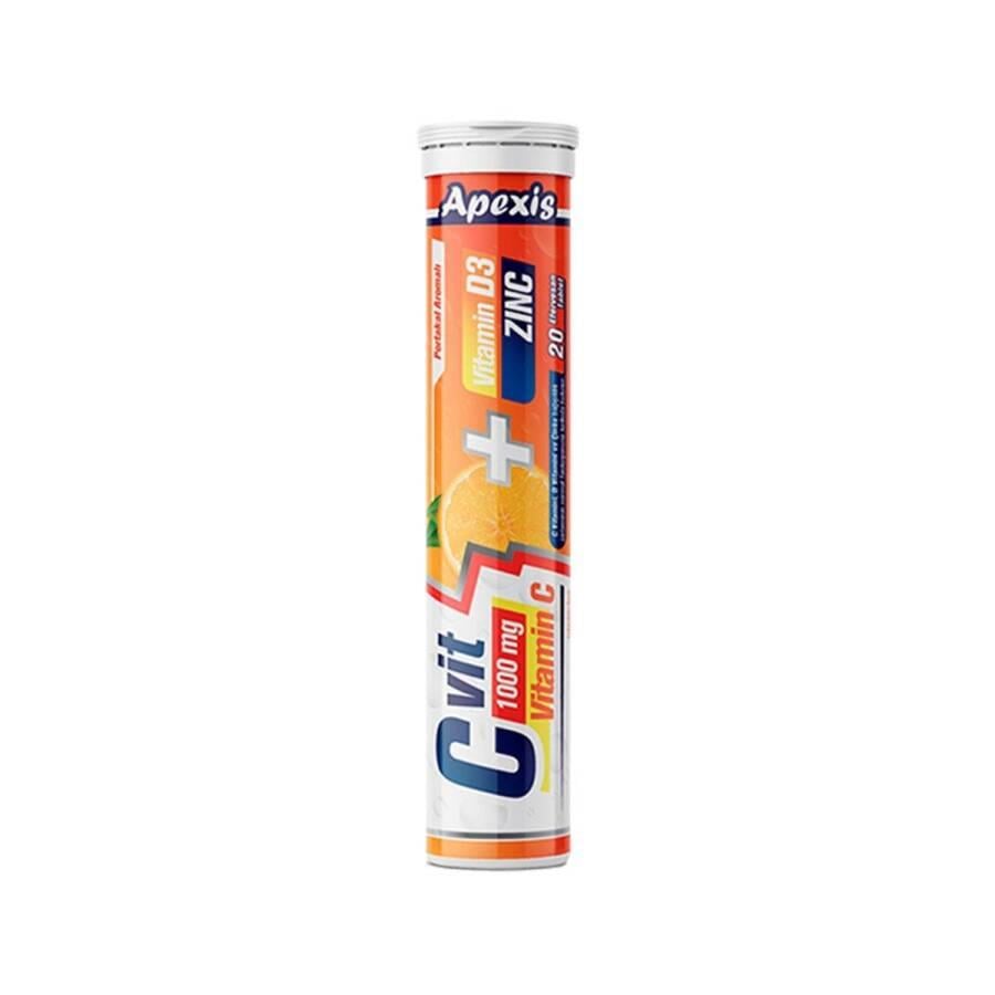 Apexis C Vit 1000 mg D3 Zinc 20 Efervesan Tablet-Apexis