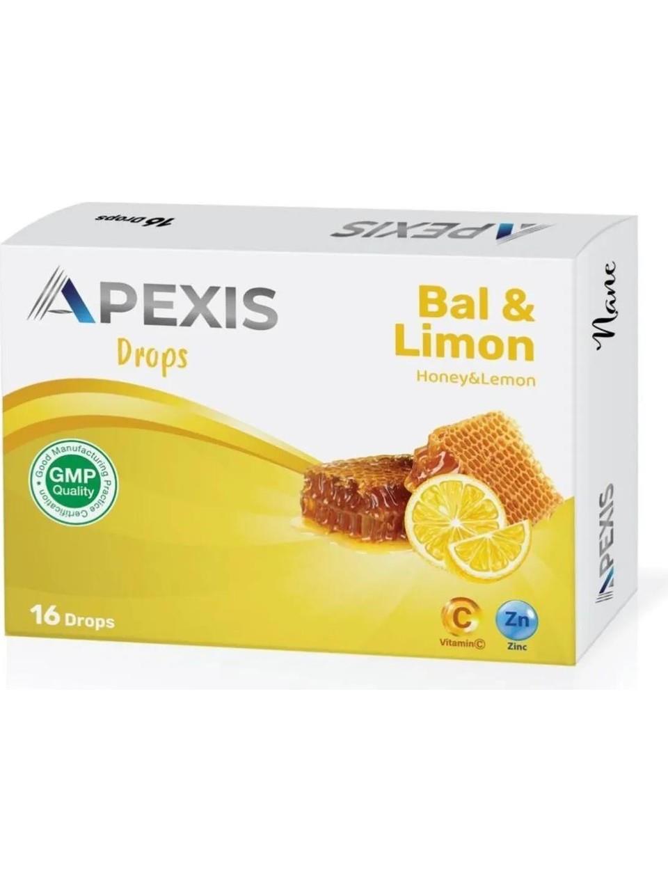 Apexis Drops Bal ve Limon Aromalı Pastil 16'lı-Apexis