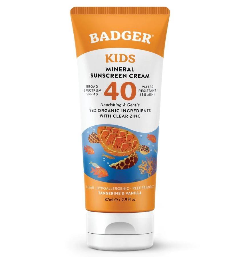 Badger Clear Sport Kids Çocuk Güneş Kremi Tangerine Vanilla %98 Organik SPF40 87 ml-Badger