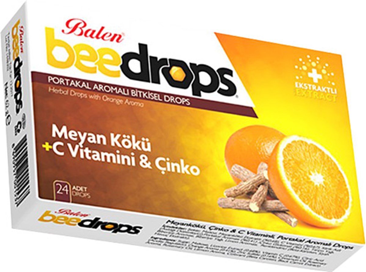 Balen Meyankökü Çinko C Vit. Portakal Aromalı Drops 24 adet
