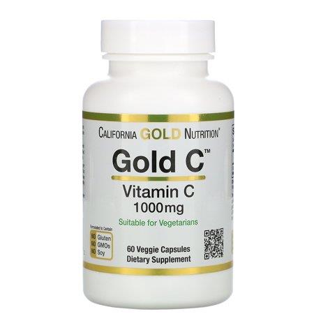 California Gold Nutrition Gold C Usp Grade Vitamin C 1,000 mg 60 Veggie Capsules-California Gold Nutrition