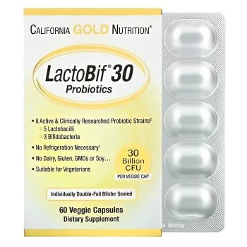 California Gold Nutrition Lactobif 30 Probiotics 60 Veggie Capsules-California Gold Nutrition
