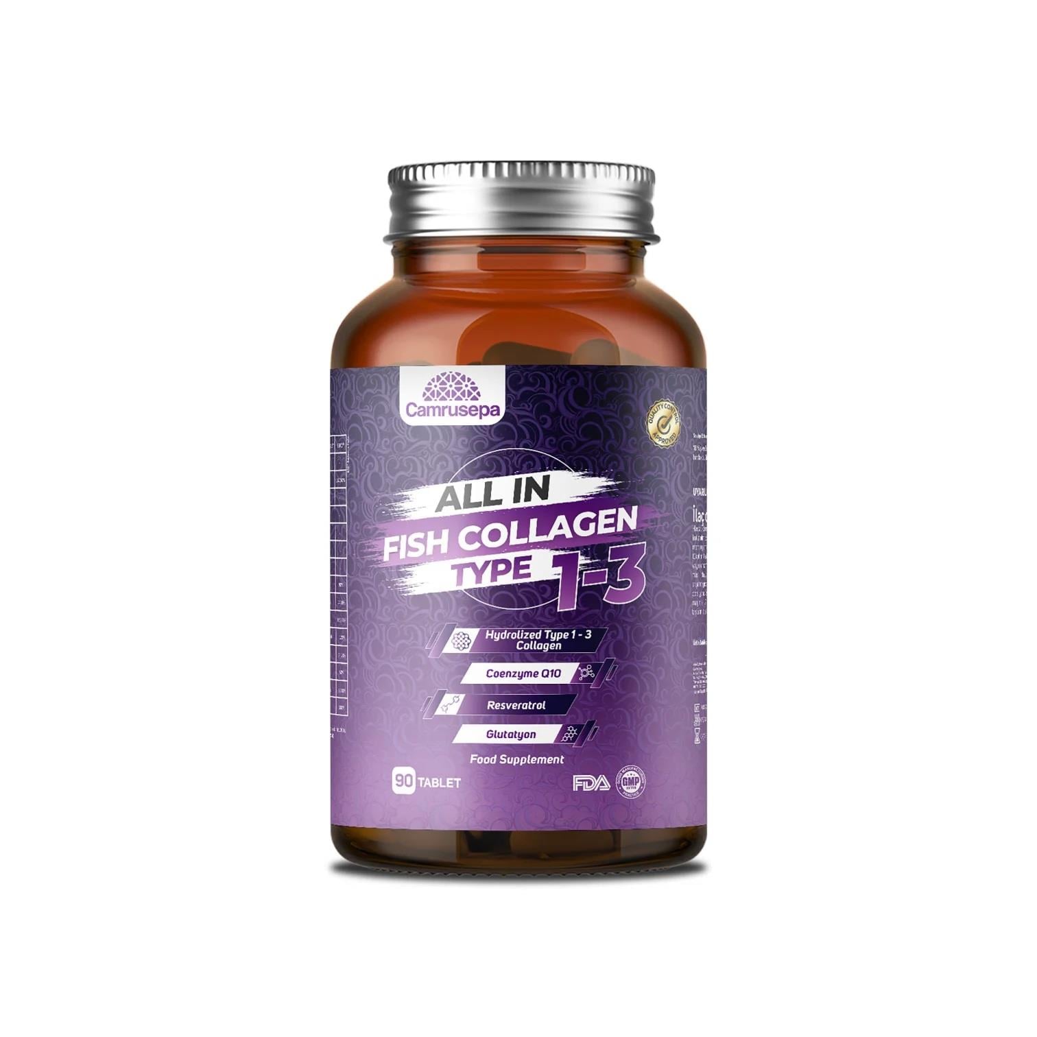 Camrusepa All In Fish Collagen Type 1-3 90 Tablet-Camrusepa