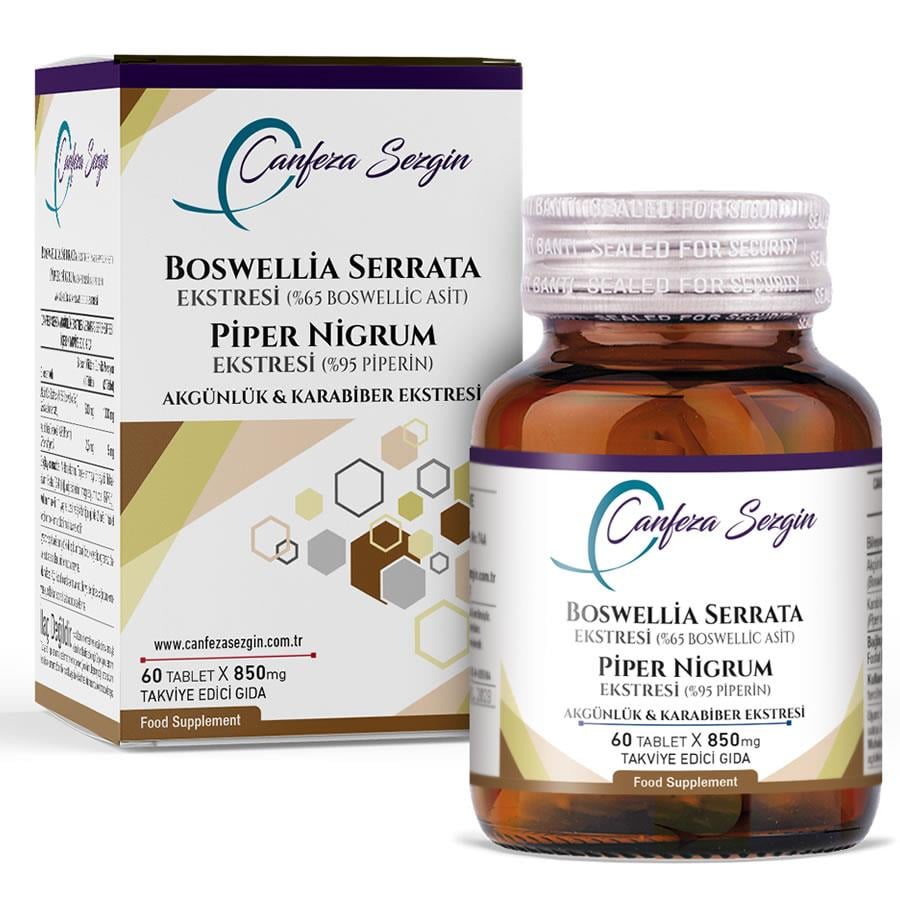 Canfeza Sezgin Boswellia Serrata Ekstresi Piper Nigrum Ekstresi Akgünlük & Karabiber Ekstresi 60 Tablet-CANFEZA SEZGİN