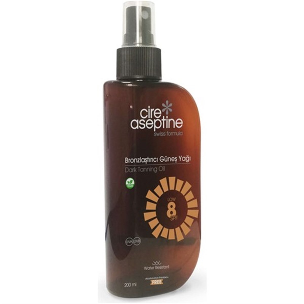 Cire Aseptine Bronzlaştırıcı Güneş Yağı 8 Spf 200 ml