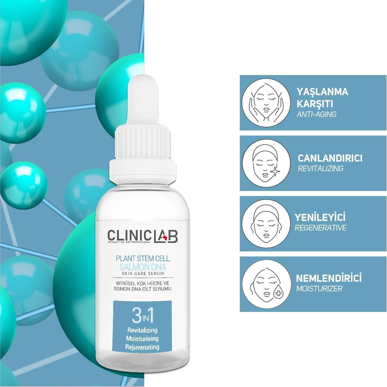 Cliniclab Bitkisel Kök Hücre ve Somon DNA Cilt Serumu 30 ml-Cliniclab